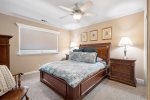 Queen sized room with remote control blinds. Super cool
